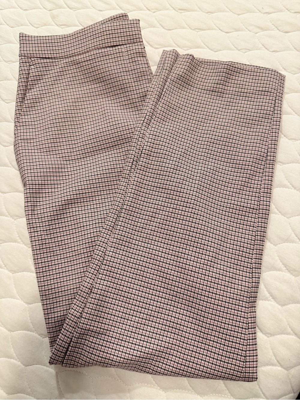 Slim Fit Check Print Women’s Pants - Pink/Black